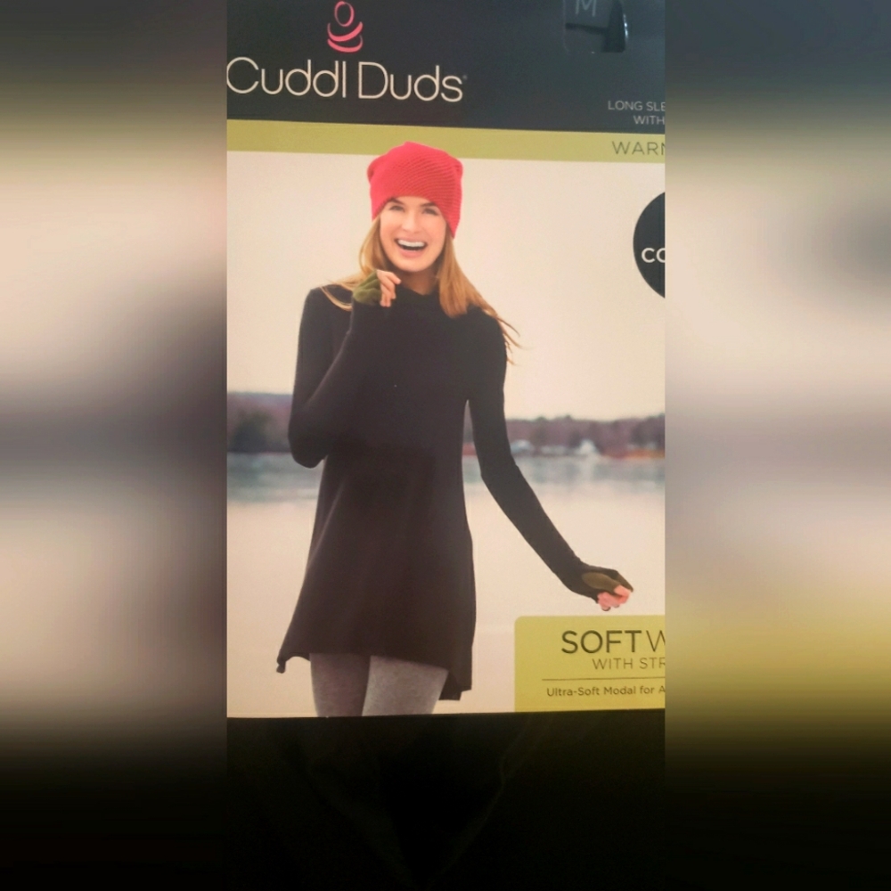 Cuddl Duds Black Long Sleeve Top - NWT